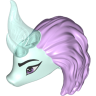 Creature Body Part, Dragon Head with Lavender Mane (Sisu) Light Aqua
