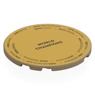 Tile Round 6 × 6 with 'WORLD CHAMPIONS', Countries print Dunkelbeige