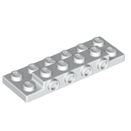 Plate Special 2 × 6 × 2/3 with 4 Studs on Side, 3 Support Walls on Bottom White