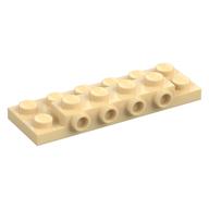 Plate Special 2 × 6 × 2/3 with 4 Studs on Side, 3 Support Walls on Bottom Tan