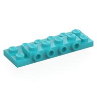 Plate Special 2 × 6 × 2/3 with 4 Studs on Side, 3 Support Walls on Bottom Medium Azure