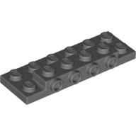Plate Special 2 × 6 × 2/3 with 4 Studs on Side, 3 Support Walls on Bottom Dark Bluish Gray