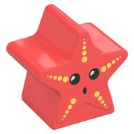 Duplo Brick Special 2 × 2 × 2, Star with Starfish Face Print Koralle