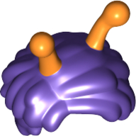 Hair with Antennas, Orange Pattern Dunkellila