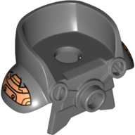 Minifig Neckwear Armour Space with Shoulder Protection and High Back with Copper Shoulder Plates Print Dunkelblaugrau