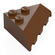Brick Wedged, Sloped 4 × 4 Corner Reddish Brown