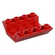 Brick Sloped Inverted 45° 4 × 4 Double with 4 × 2 Recessed, 2 Holes Red