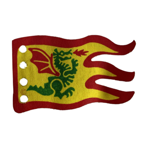 Flag 8 × 5 Wave with Red Border and Green Dragon Print Yellow