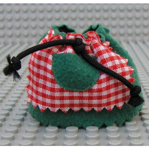 Belville, Skirt, Long, Pinked Edges and Check Print Apron with Pocket Dark Green