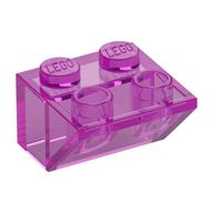 Brick Sloped Inverted 45° 2 × 2 [No Bottom Pin, Bar-sized Stud Holes] Trans-Dark Pink