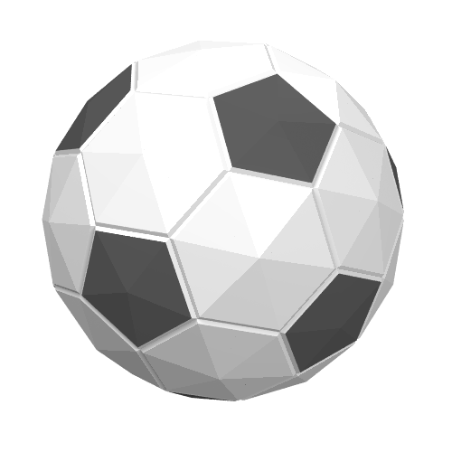 Sports Soccer / Basket Ball with Black Pentagons Print White