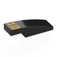 Brick Curved 3 × 1 × 2/3 with Gold '10' print Schwarz