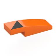 Brick Curved 3 × 1 × 2/3 with Black Triangle print Orange