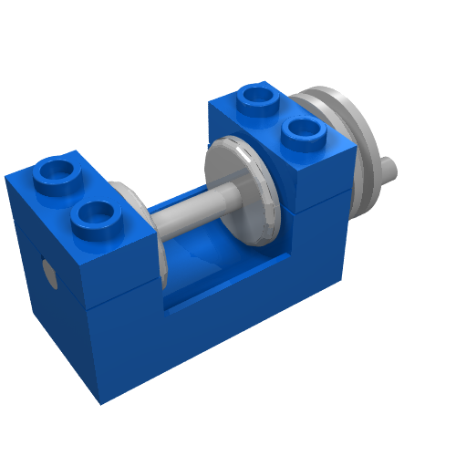 String Reel Winch 2 × 4 × 2 (Light Gray Drum) Blau