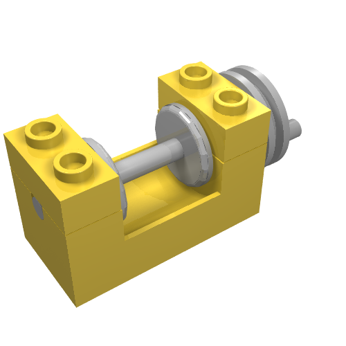 String Reel Winch 2 × 4 × 2 (Light Gray Drum) Yellow