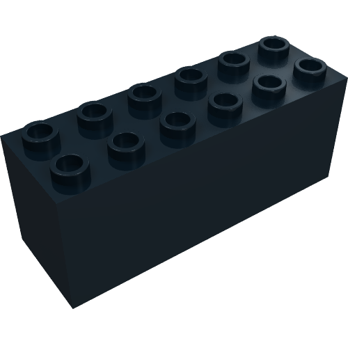 Brick Special 2 × 6 × 2 Weight with Bottom Openings and Center Seams on Ends