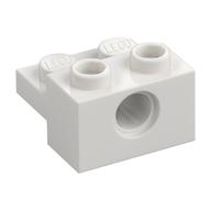 Technic Brick Special 1 × 2 with Pin Hole and 1 × 2 Plate White