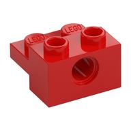 Technic Brick Special 1 × 2 with Pin Hole and 1 × 2 Plate Red