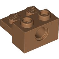 Technic Brick Special 1 × 2 with Pin Hole and 1 × 2 Plate Medium Nougat