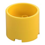 Brick Round 3 × 3 × 2 Recessed Center with 2 × 2 Studs and Axle Hole Yellow