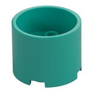 Brick Round 3 × 3 × 2 Recessed Center with 2 × 2 Studs and Axle Hole Dark Turquoise