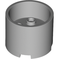 Stein rund 3 × 3 × 2 vertieft Mitte mit 2 × 2 Noppen und Achsloch