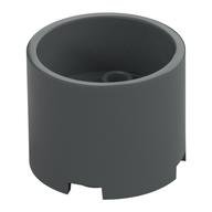 Stein rund 3 × 3 × 2 vertieft Mitte mit 2 × 2 Noppen und Achsloch Dunkelblaugrau