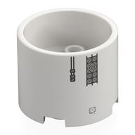 Brick Round 3 × 3 × 2 Recessed Center with 2 × 2 Studs and Axle Hole with Spaceship Truss print White