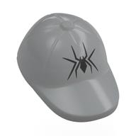 Hat / Cap Short Curved Bill Pulled Down with Seams and Black Spider print Hellblaugrau