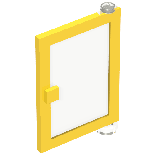 Door 1 × 4 × 5 Right with Trans-Clear Glass Yellow