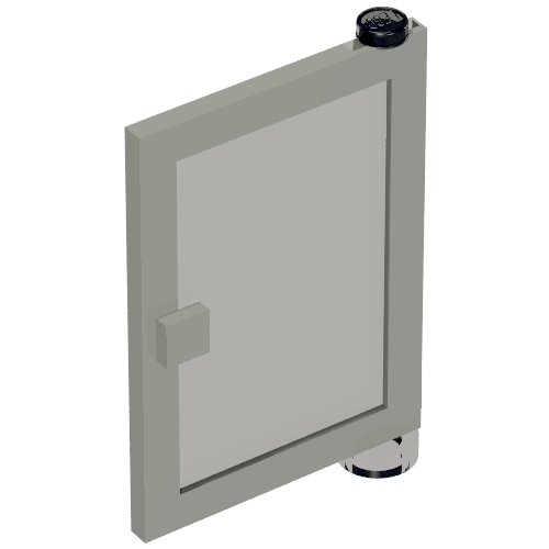 Door 1 × 4 × 5 Right with Trans-Brown Glass Light Gray