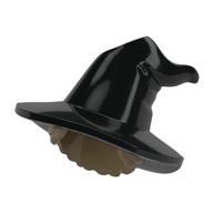 Hair and Hat, Floppy Witch Hat, Short Hair, Dark Tan Pattern Schwarz