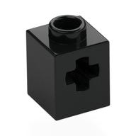 Technic Stein 1 × 1 mit Achsloch Schwarz