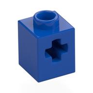 Technic Stein 1 × 1 mit Achsloch Blau
