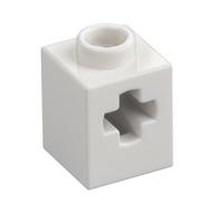 Technic Brick 1 × 1 with Axle Hole White