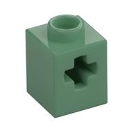 Technic Brick 1 × 1 with Axle Hole Sand Green