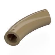 Brick Round 1 × 1 D. Tube with 45° Elbow and Axle Holes (Crossholes) at Each End Dunkelbeige