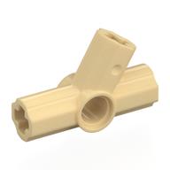 Technic Achse und Pin Verbinder abgewinkelt dreifach - 60° Beige