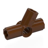 Technic Axle and Pin Connector Angled Triple - 60° Reddish Brown