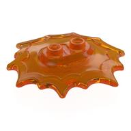 Plate Special, Wave / Power Burst / Flame, with Two Studs Trans-Orange