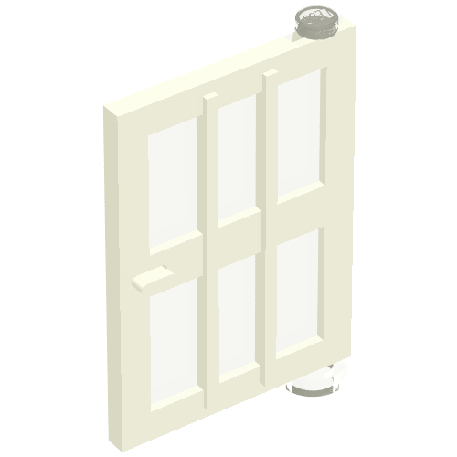 Door 1 × 4 × 5 Right with 6 Panes Weiß