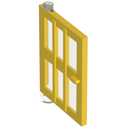 Door 1 × 4 × 5 Left with 6 Panes Gelb
