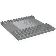 Duplo Baseplate 12 × 12 with Reduced Stud Section (Road) Light Bluish Gray