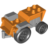 Duplo Tractor with Light Bluish Gray Engine and Fenders Orange