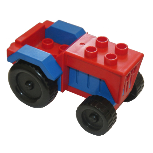 Duplo Tractor with Blue Engine and Fenders Red