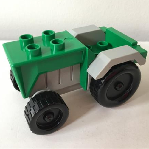 Duplo Tractor with Light Gray Engine and Fenders Green