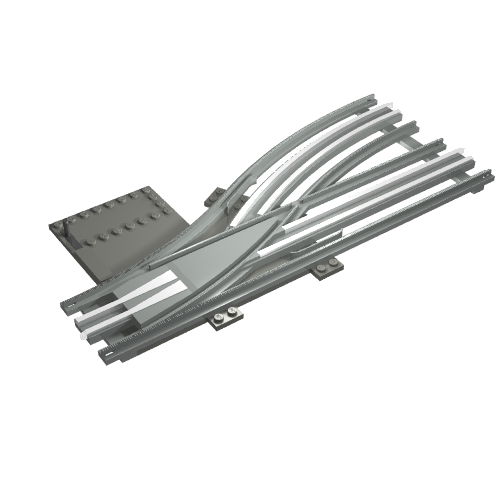 Train Track 12V Switch Point Left, Type 2 - Track Only Hellgrau