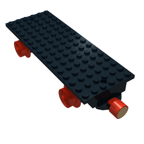 Train Base 6 × 16 Type I with Wheels and Red and Blue Magnets Schwarz
