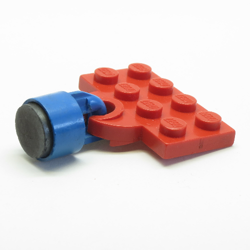Plate Special 2 × 4 with Train Coupler Open with Magnet Short Cylinder Blue