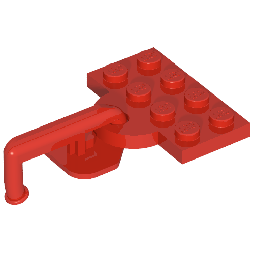 Plate Special 2 × 4 with Train Coupler Closed with Hook Red